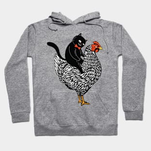 Tuxedo Cat Chicken Ridea Hoodie